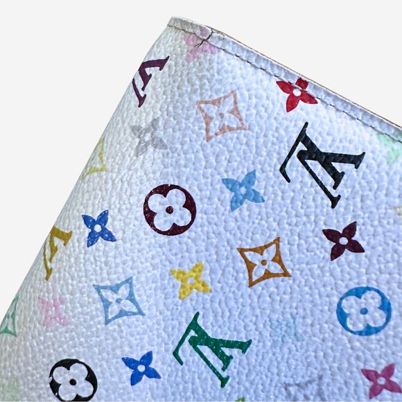 Louis Vuitton White Sarah Portefeuille Murakami Monogram Multicolor Wallet - Picture 5 of 12